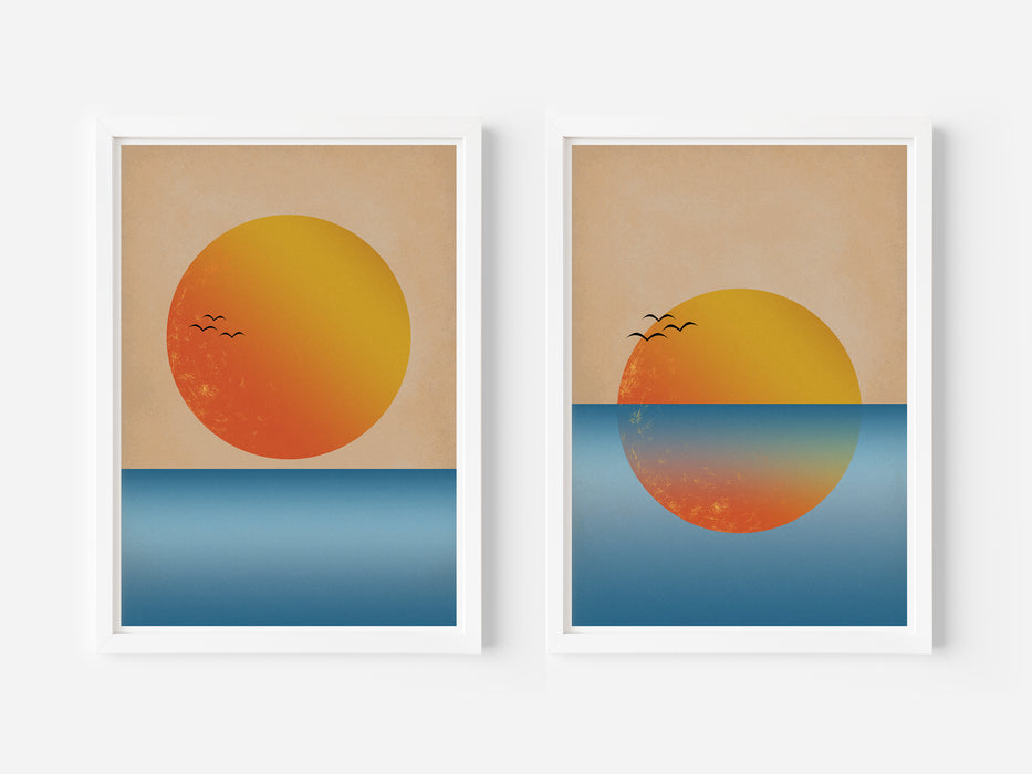 Abstract Ocean Sunrise & Sunset Image Set