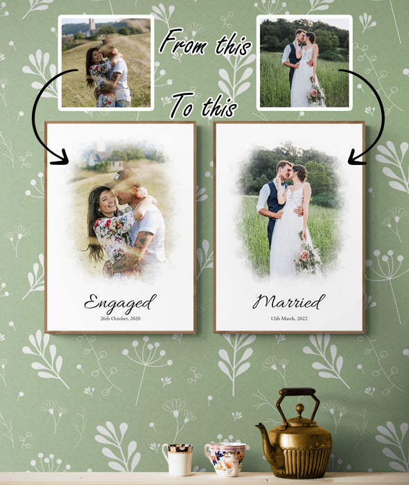 Personalise Your Wedding Photos - Engaged & Married