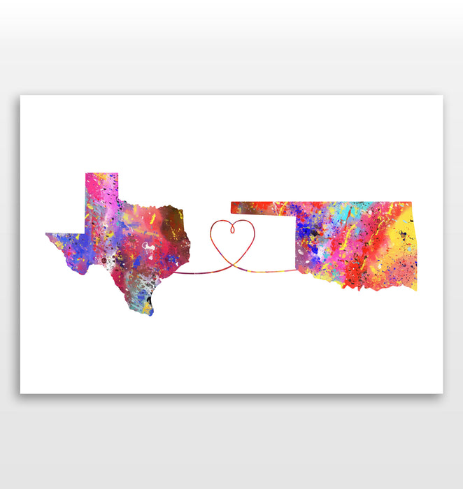 Texas to Oklahoma Print