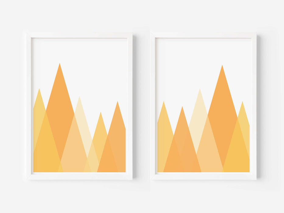 Abstract Scandinavian Mountains - Set of 2