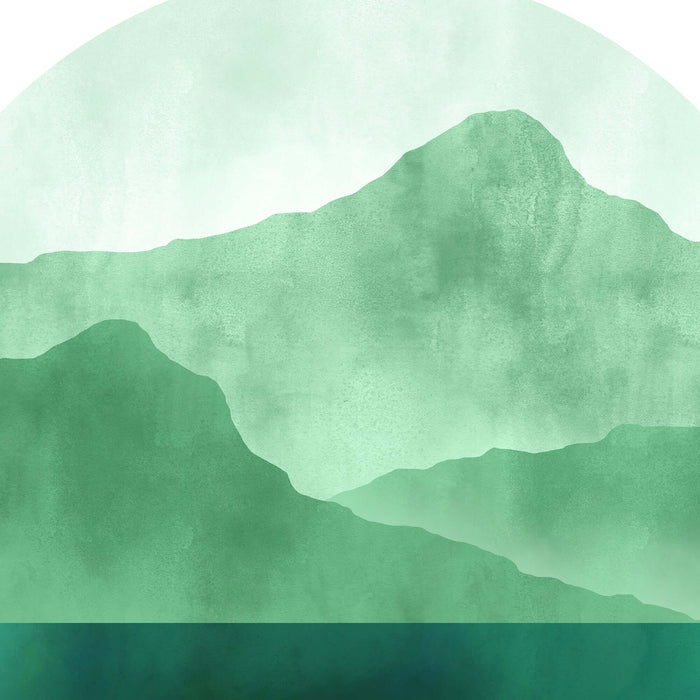 Abstract Misty Green Mountains