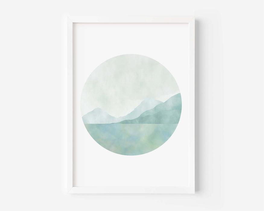 Abstract Misty Powder Blue Mountains