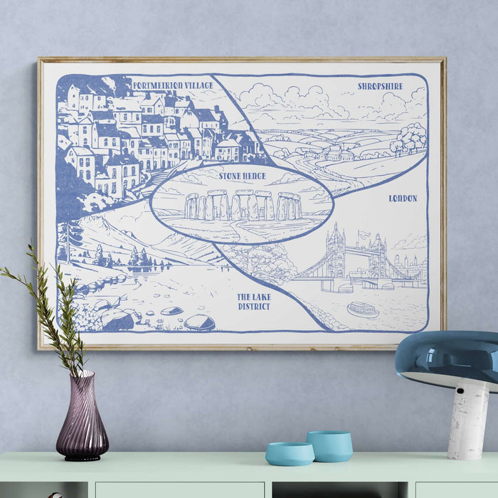 Personalised Hand Drawn Travel Print