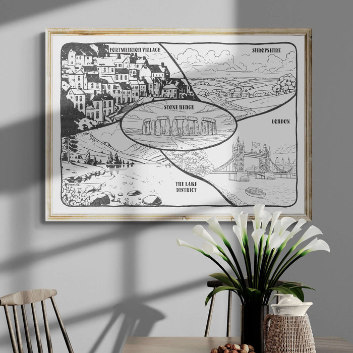 Personalised Hand Drawn Travel Print