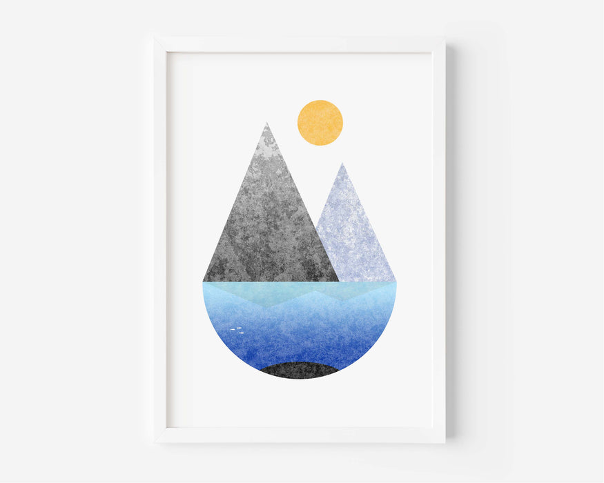 Abstract Floating Mountain Lake
