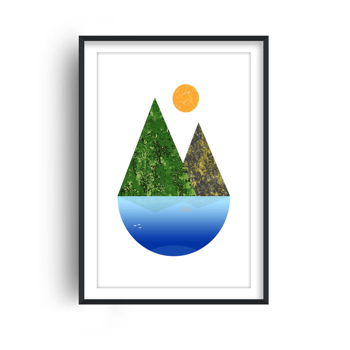Abstract Floating Mountain Lake