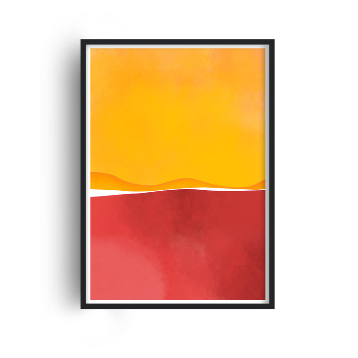 Abstract Red & Golden Landscape