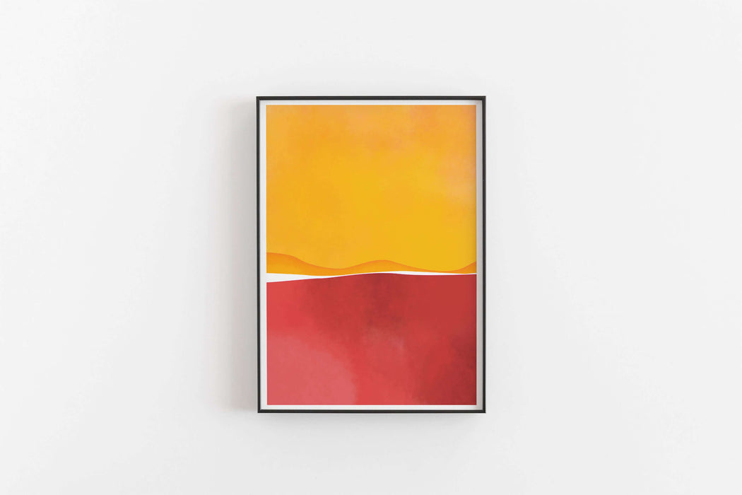 Abstract Red & Golden Landscape