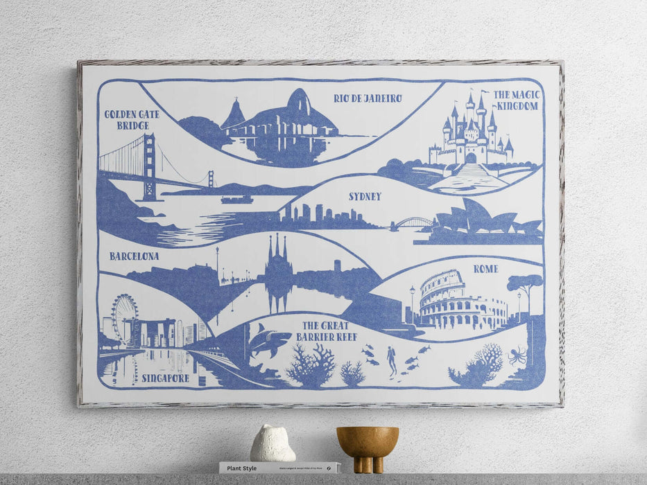 Personalised Hand Drawn Travel Print