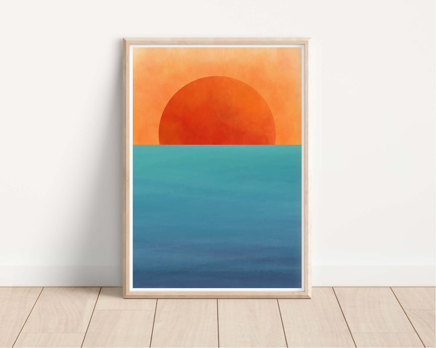 Watercolour Sunrise in the Sea