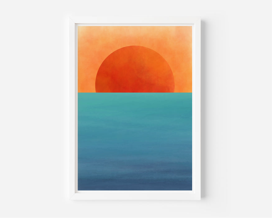 Watercolour Sunrise in the Sea