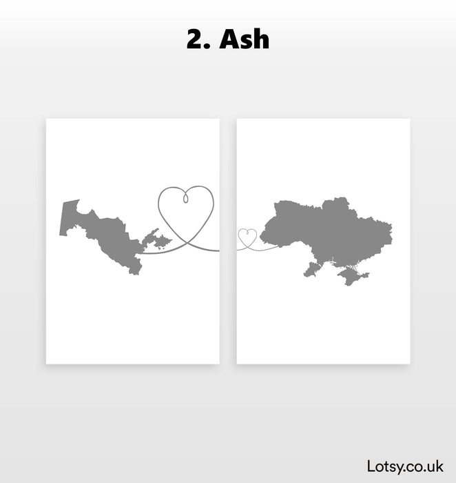 Personalised two location Prints