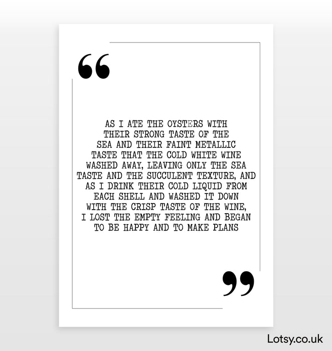A Moveable Feast - Quote Print
