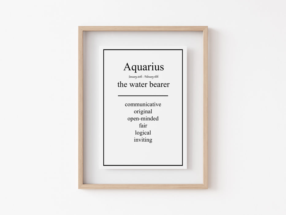 Aquarius - Quote - Print