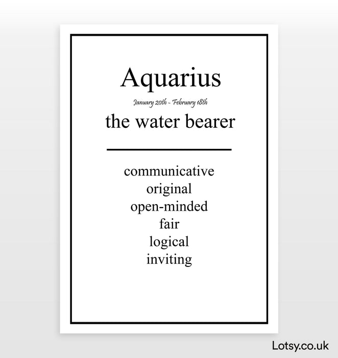 Aquarius - Quote - Print