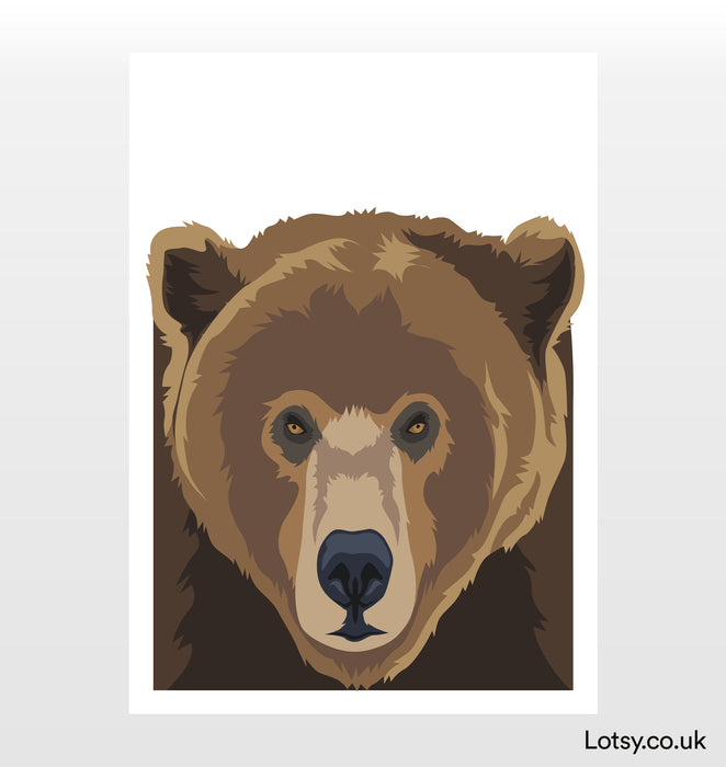 Impresión de cabeza de oso