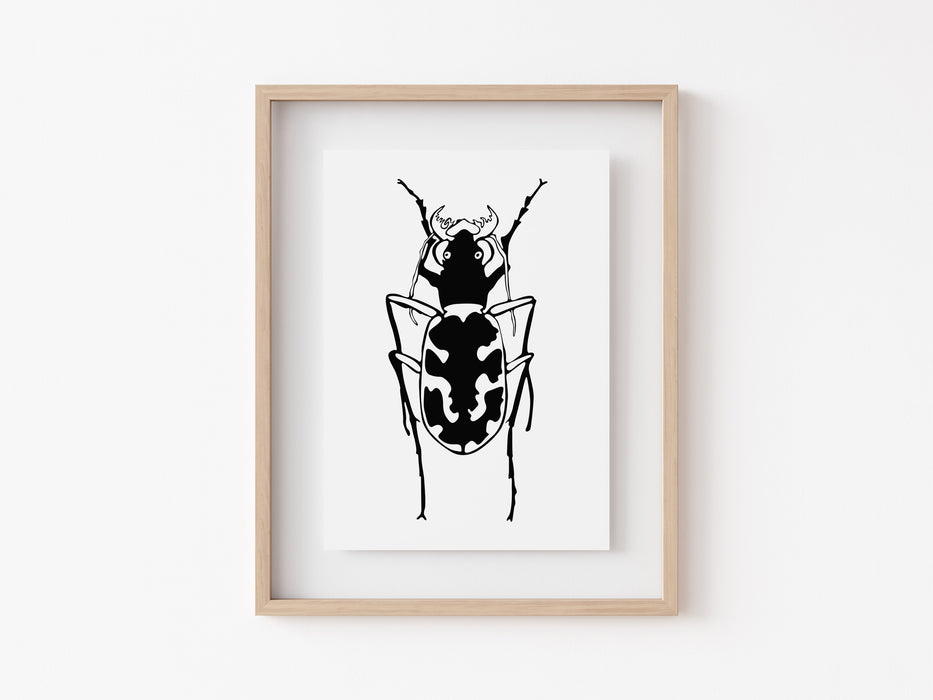 Beetle Print - Greyscale
