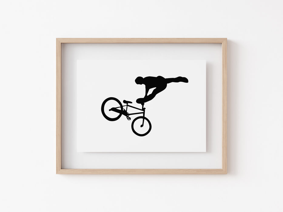 BMX Double Tailwhip Print - Greyscale