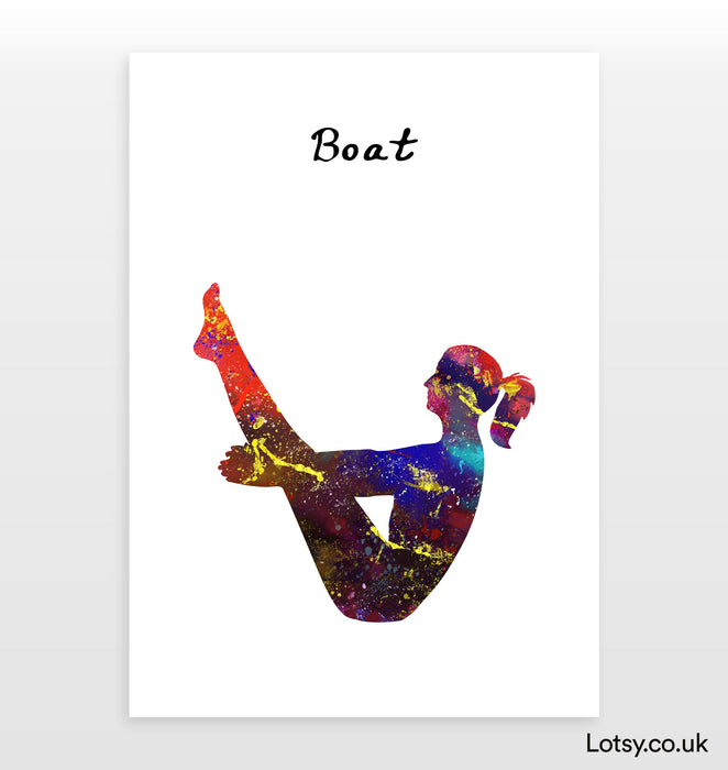Pose de barco - Impresión de yoga