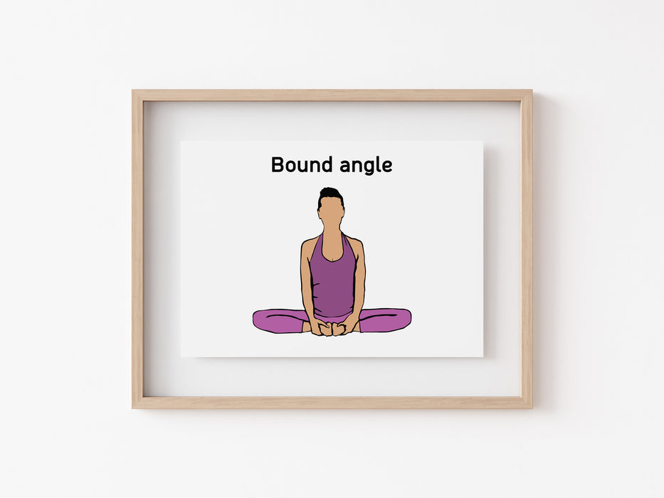 Pose de ángulo atado - Impresión de yoga