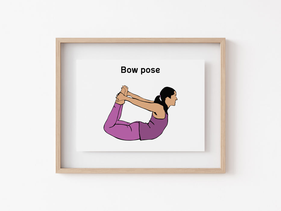 Pose de postura de arco - Impresión de yoga