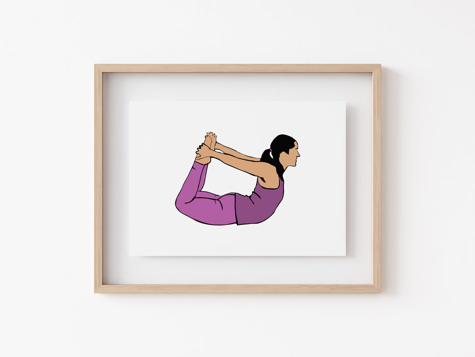 Postura del arco - Impresión de yoga