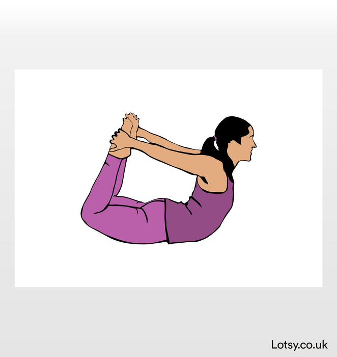 Postura del arco - Impresión de yoga