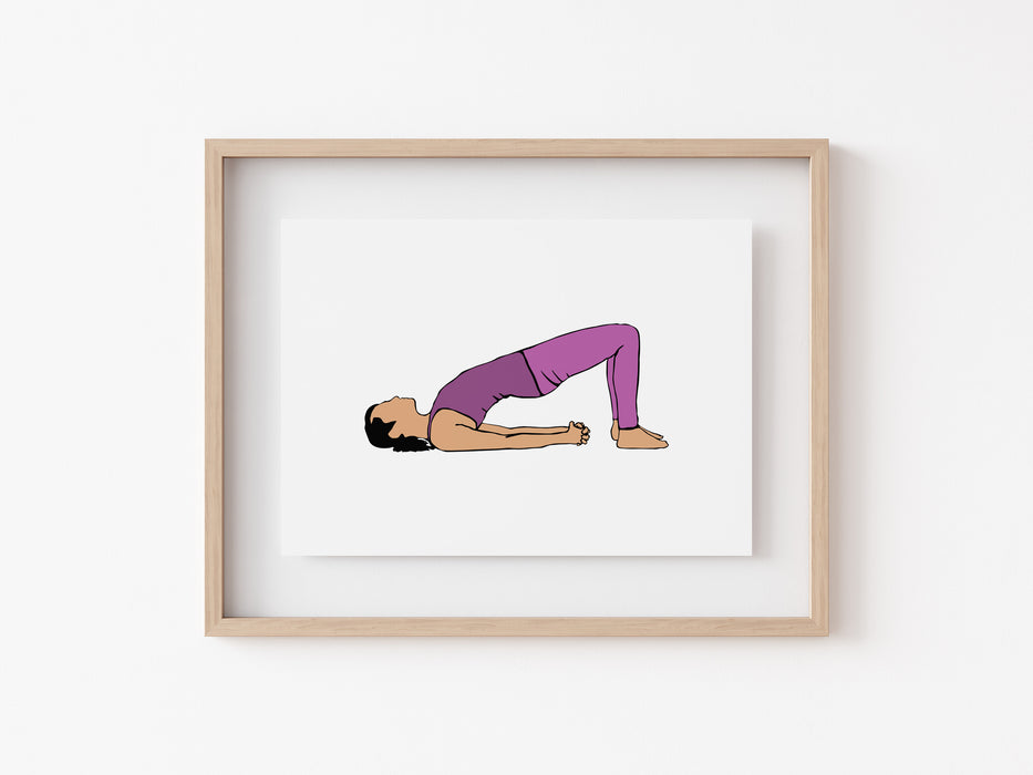 Postura del puente - Impresión de yoga