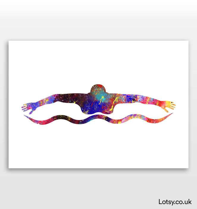 Swimming Print - Butterfly Stroke