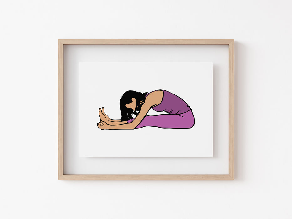 Postura de la oruga - Impresión de yoga