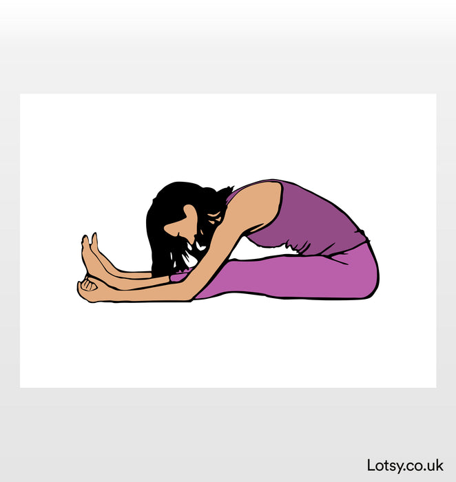Postura de la oruga - Impresión de yoga