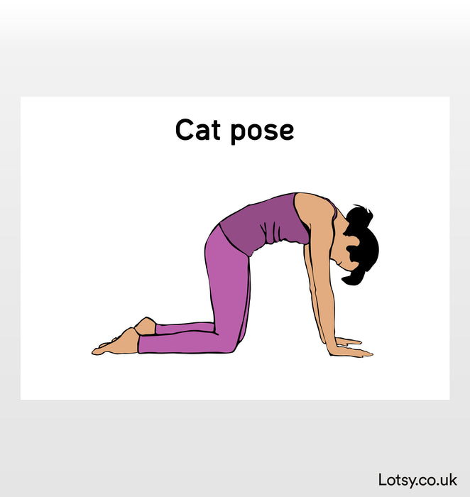 Postura del gato - Impresión de yoga