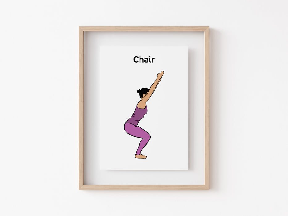 Postura de la silla - Impresión de yoga