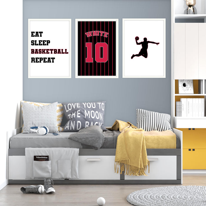 Basketball - Customisable Print - Set of 3