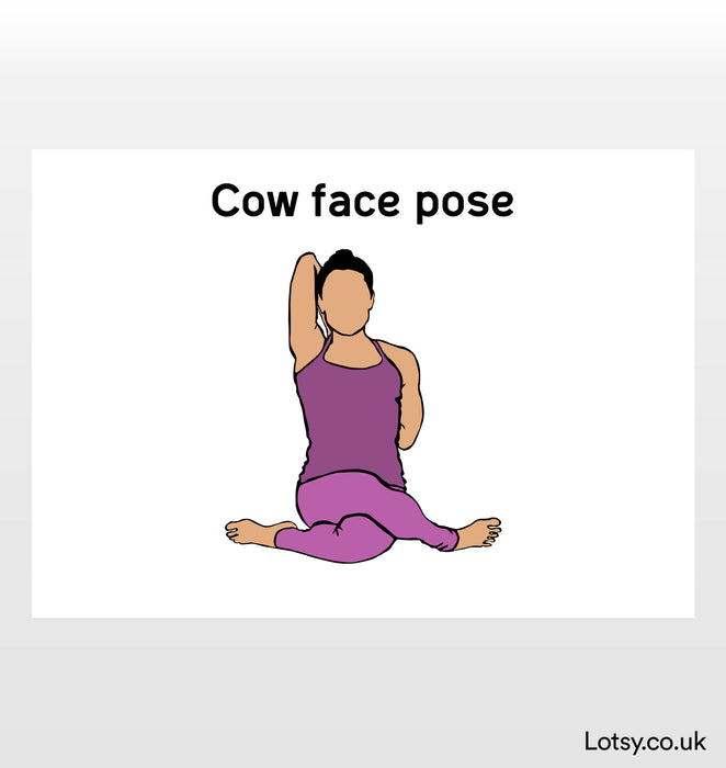 Cow Face Pose - Yoga Print