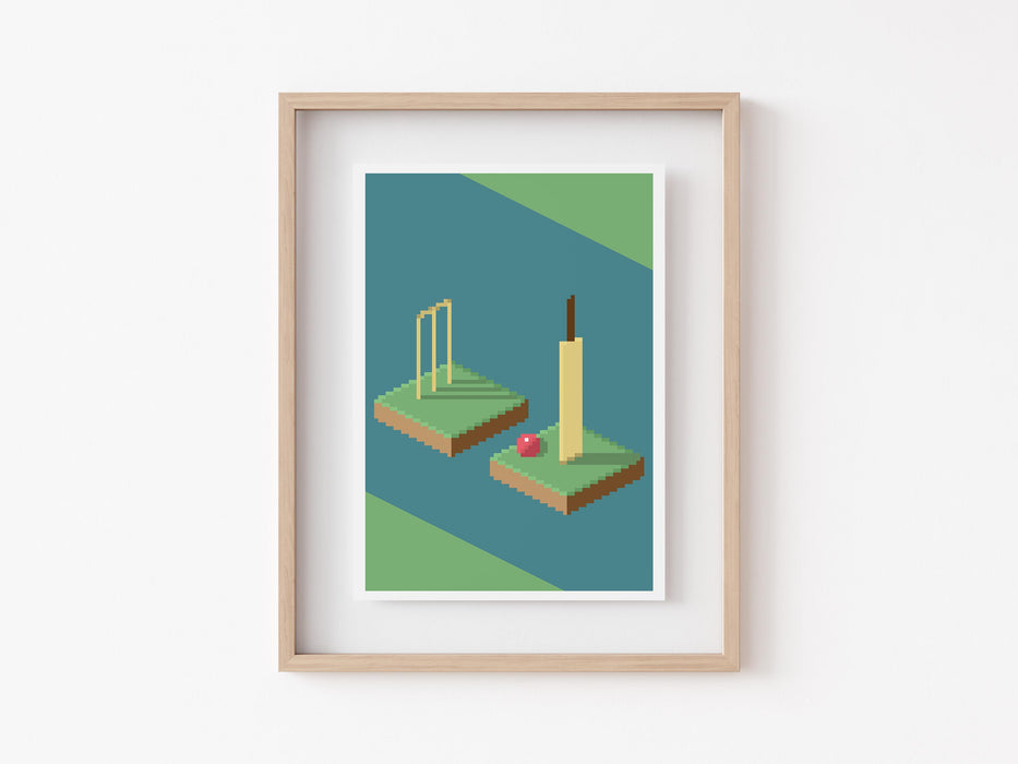 Cricket Pixel Art Print