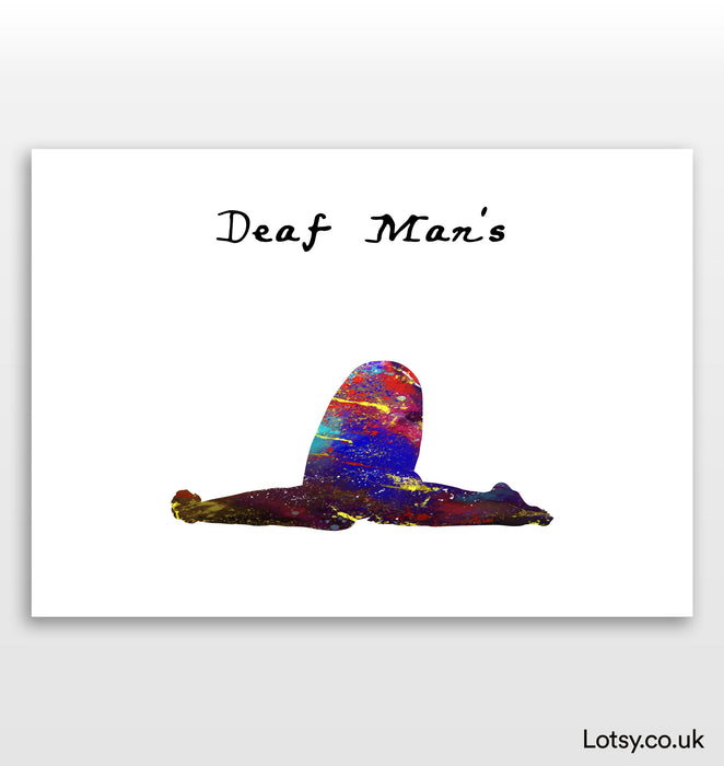Deaf Man's pose - Yoga Print