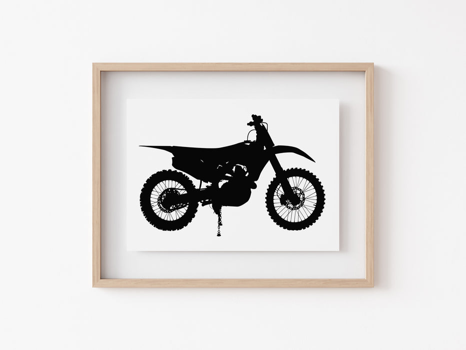 Dirt Bike Print - Greyscale