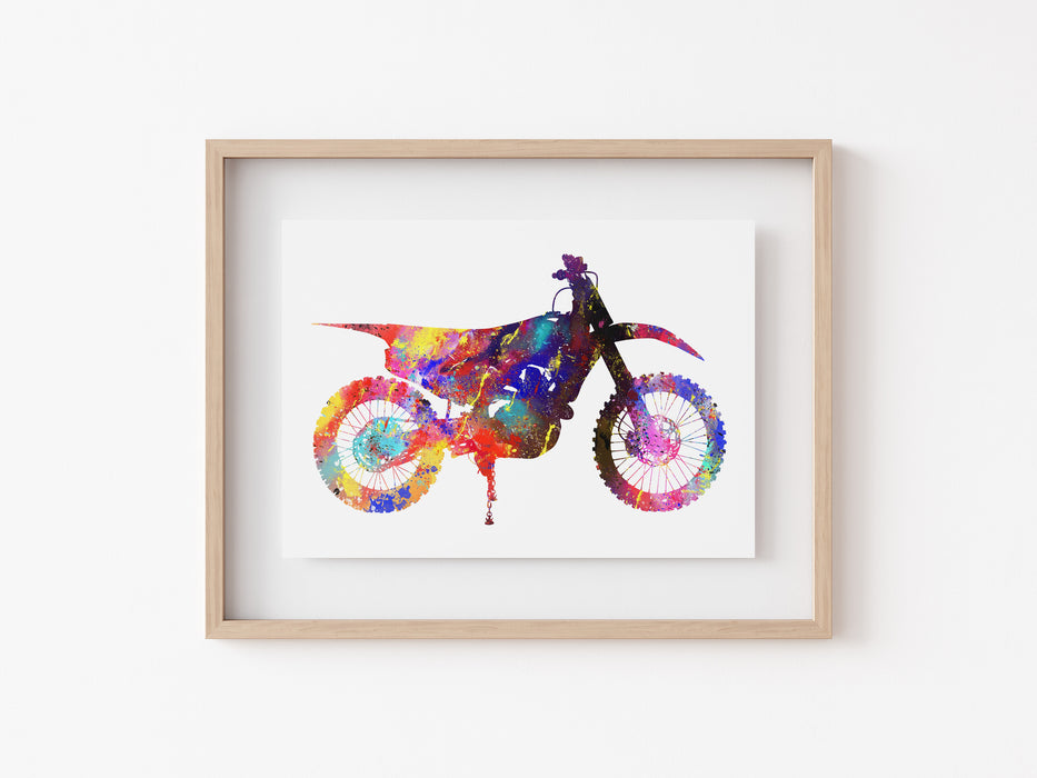 Dirt Bike Print - Watercolour