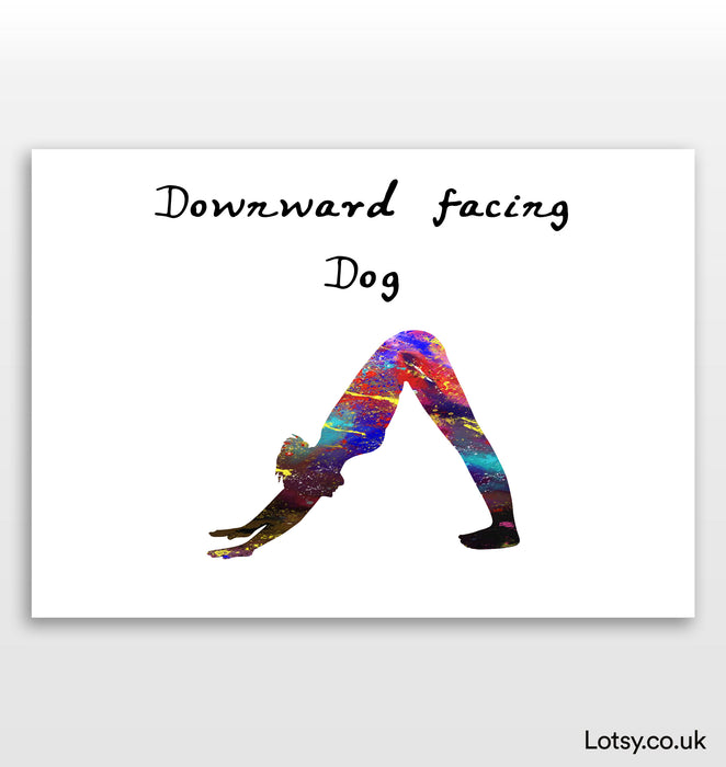 Downward Facing Dog pose - Yoga Print