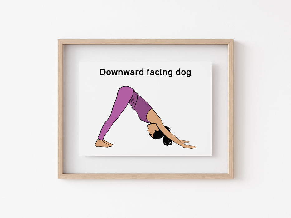 Postura del perro boca abajo - Impresión de yoga