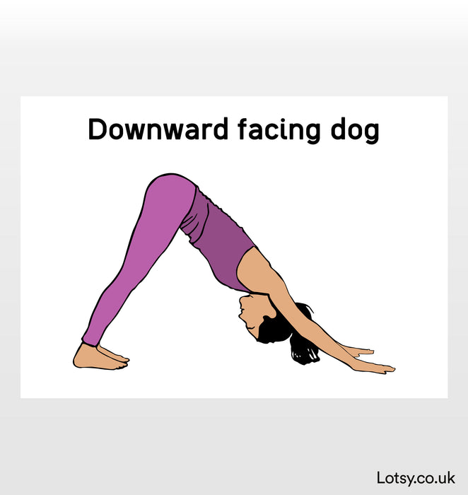 Postura del perro boca abajo - Impresión de yoga