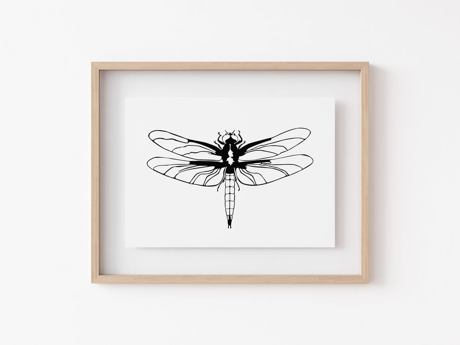 Dragonfly Print - Greyscale