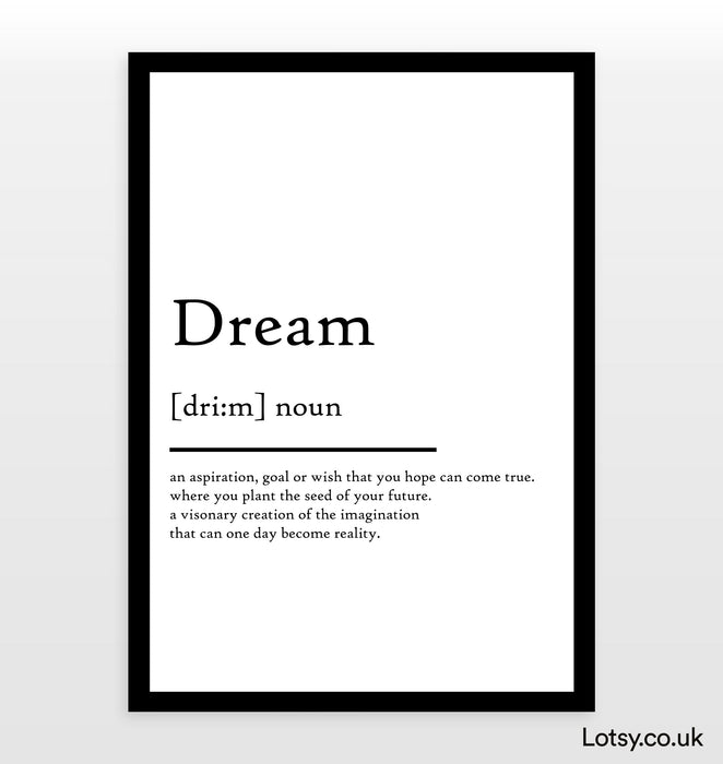 Dream - Definition Print