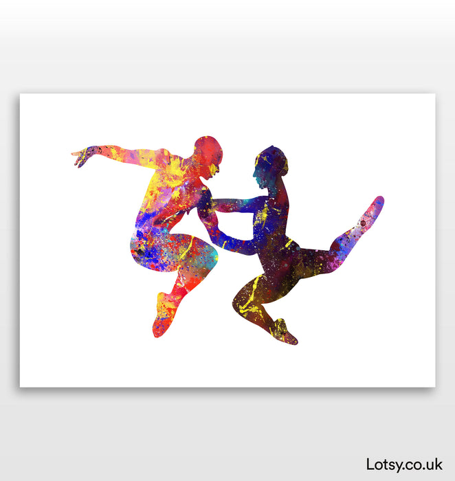 Ballet Print - Duo jumping ballet 1