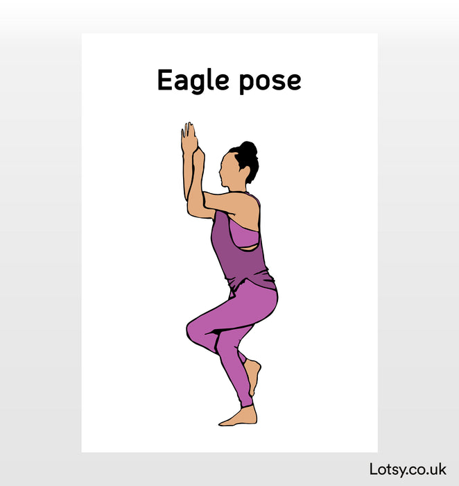 Eagle Pose - Yoga Print