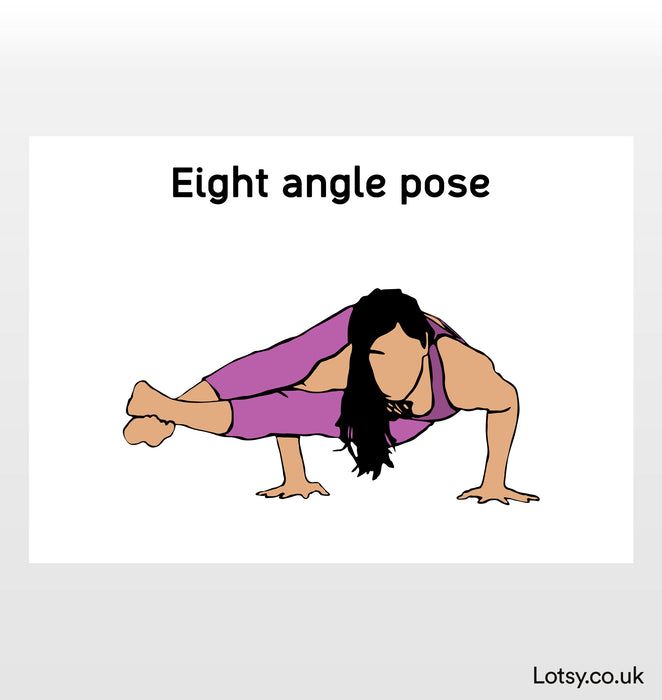 Postura de ocho ángulos - Impresión de yoga