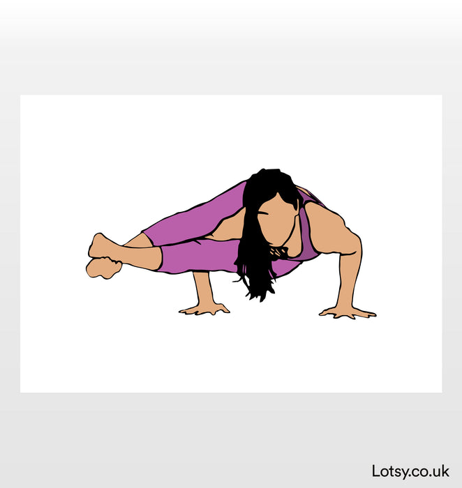 Postura de ocho ángulos - Impresión de yoga