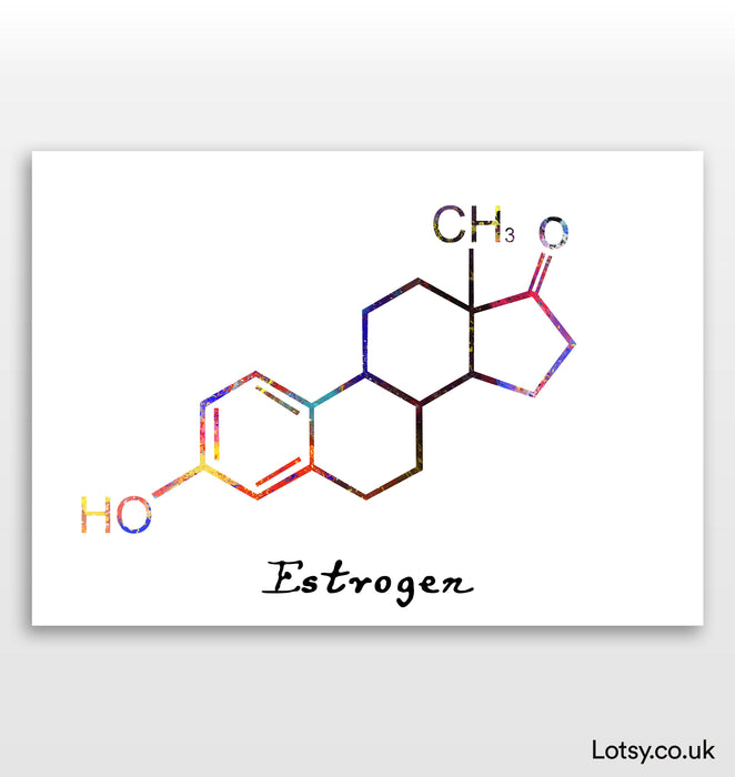 Estrógeno - Impresión de moléculas
