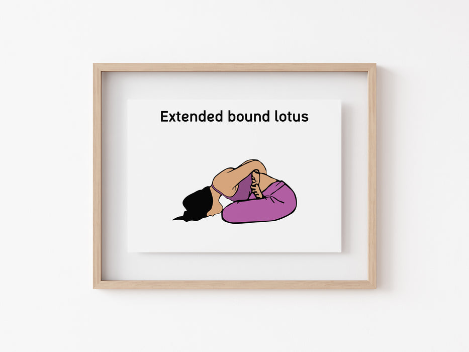 Extended Bound Lotus Pose - Yoga Print
